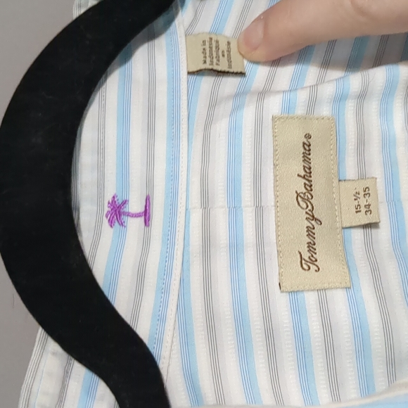 Blue and White Striped Oxford Style Shirt Tommy Bahama - Picture 5 of 17